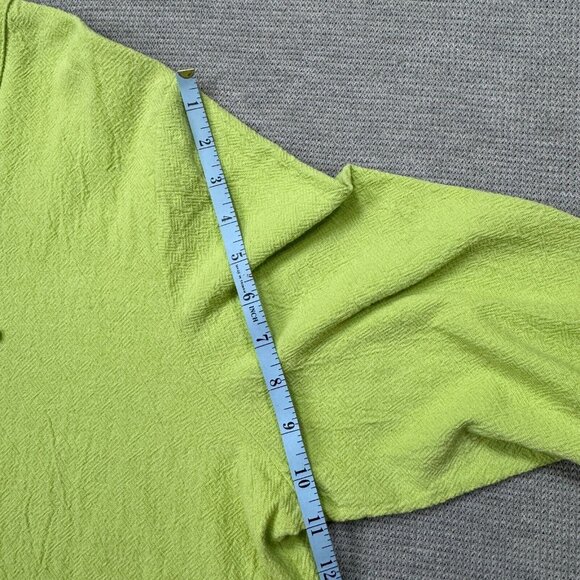 CJ Banks Baja Hoodi Womens Size 1X Yellow Greene Long Sleeve Pullover Cotton - Picture 14 of 16
